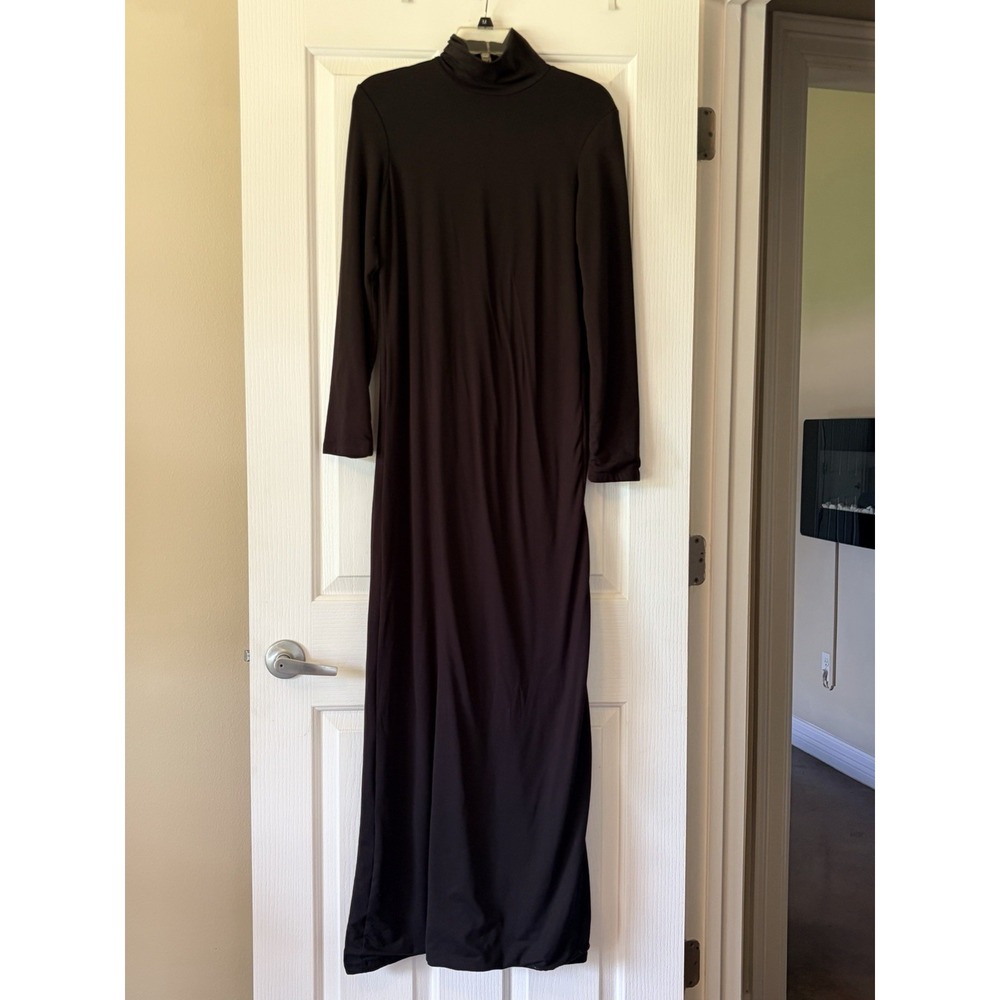 Bumpsuit Classic Black Turtleneck Longsleeved Bodycon Maternity‎ Maxi Dress XL